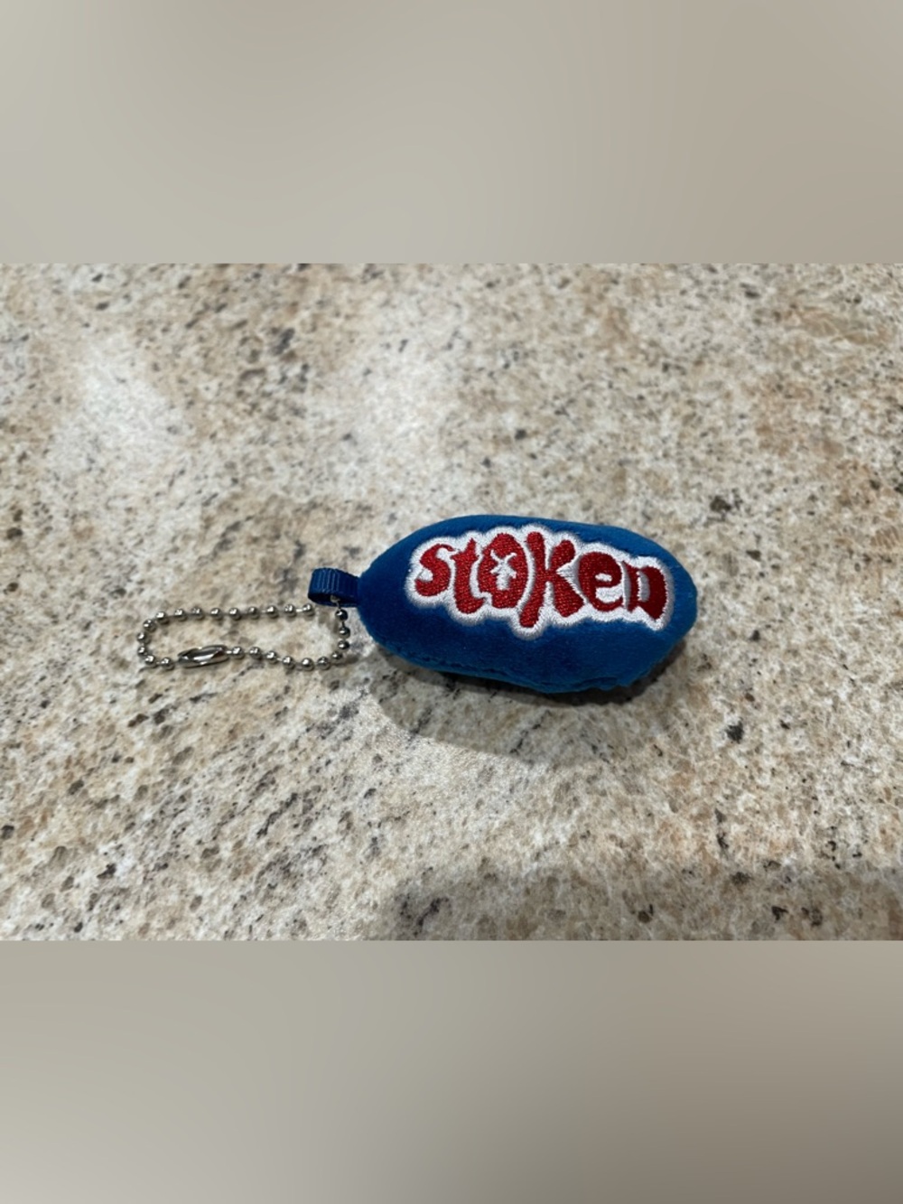 Dutch Bros Blue 'Stoken' Keychain with Red Logo